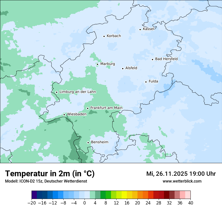 Modellkarten Temperatur