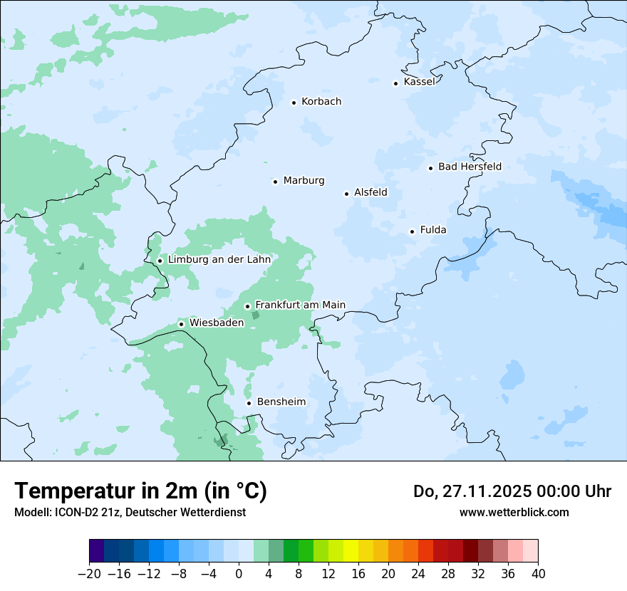 Modellkarten Temperatur