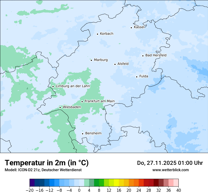 Modellkarten Temperatur