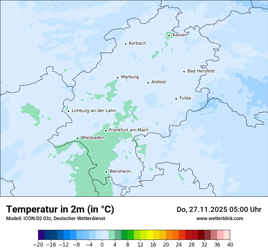Modellkarten Temperatur