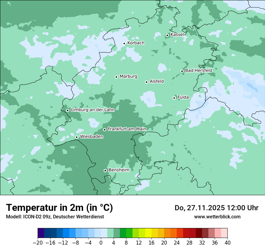 Modellkarten Temperatur