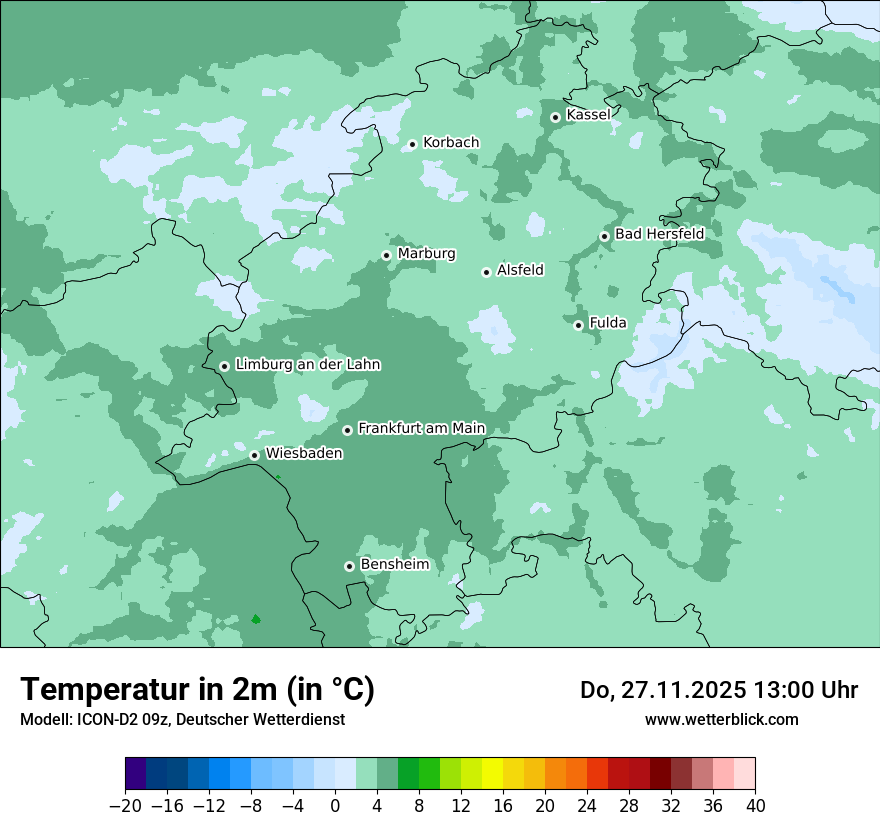 Modellkarten Temperatur