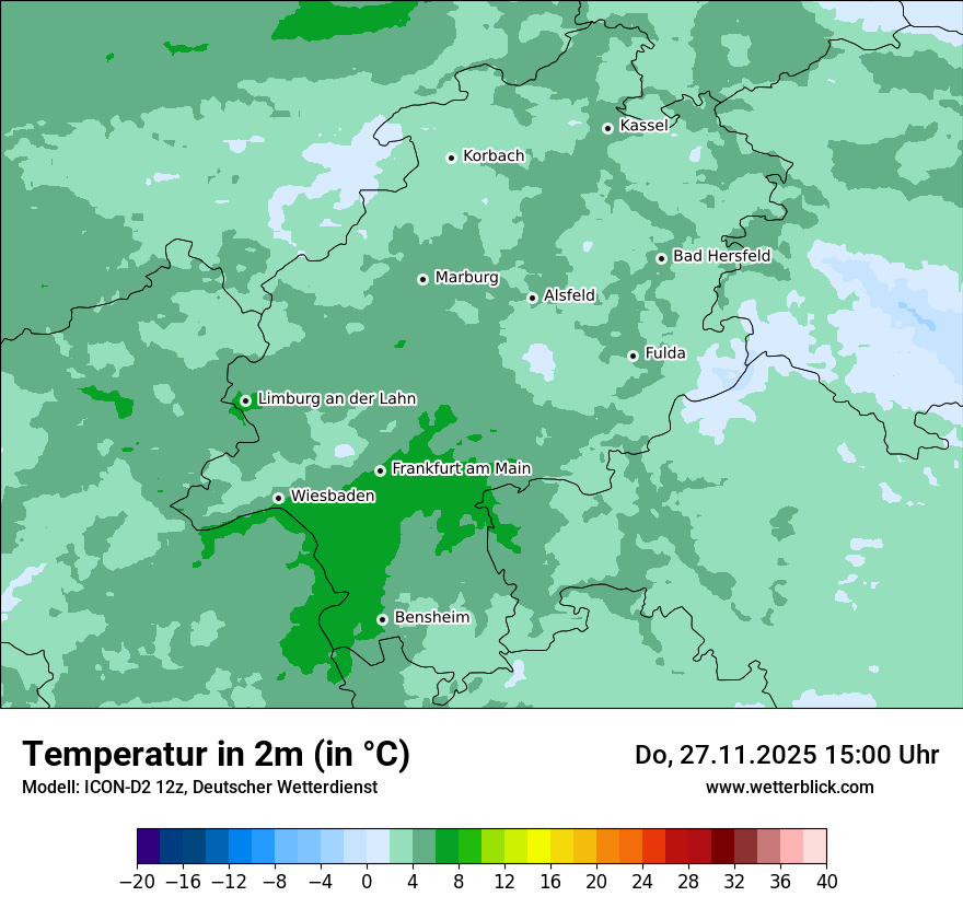 Modellkarten Temperatur