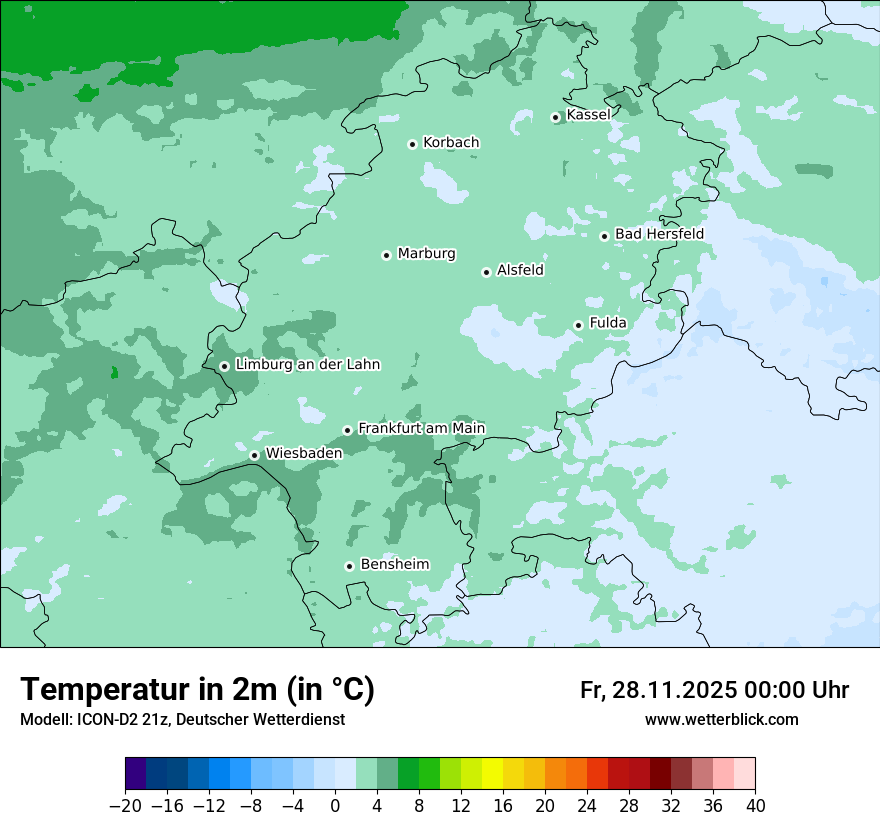 Modellkarten Temperatur