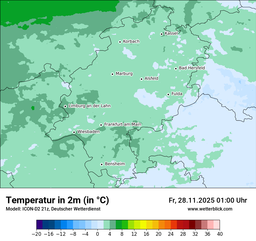 Modellkarten Temperatur