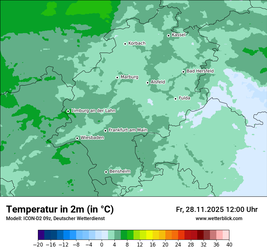 Modellkarten Temperatur