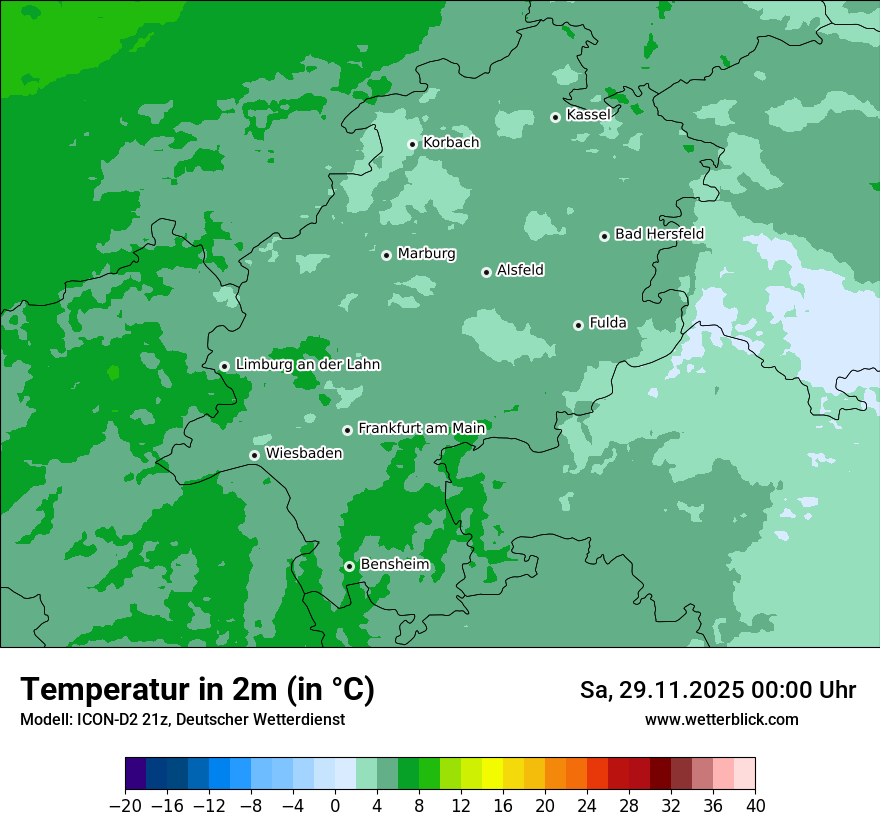 Modellkarten Temperatur