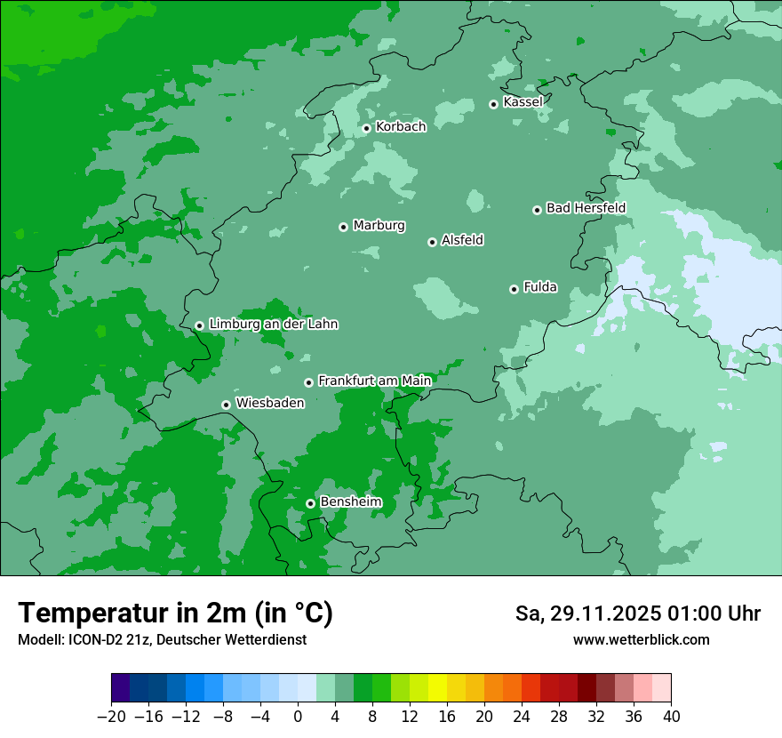 Modellkarten Temperatur
