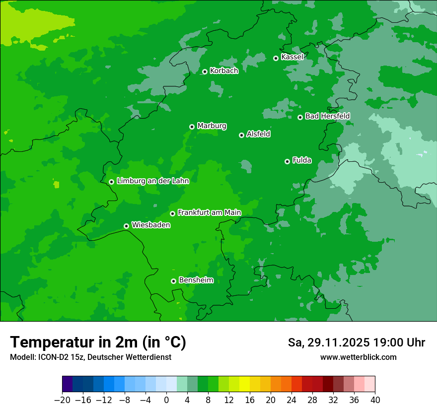 Modellkarten Temperatur