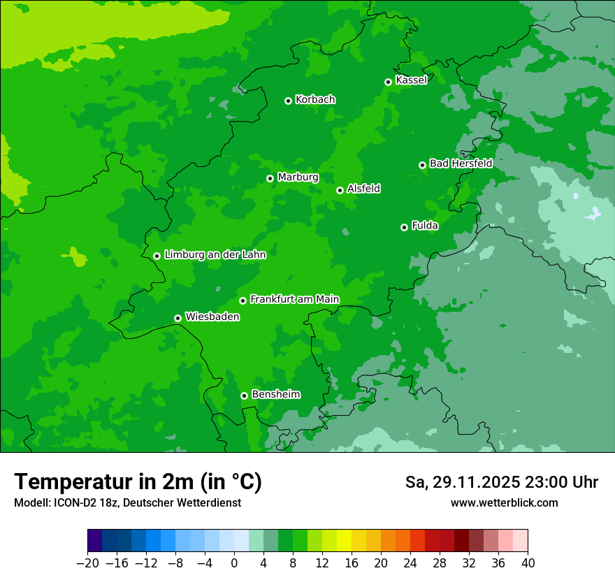 Modellkarten Temperatur
