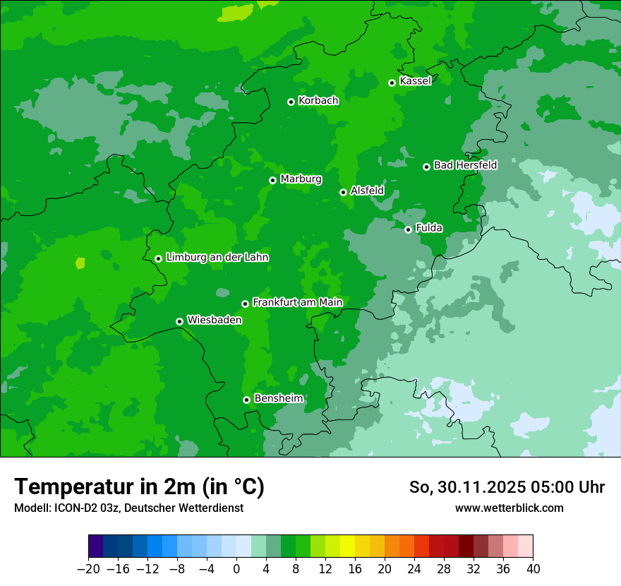 Modellkarten Temperatur