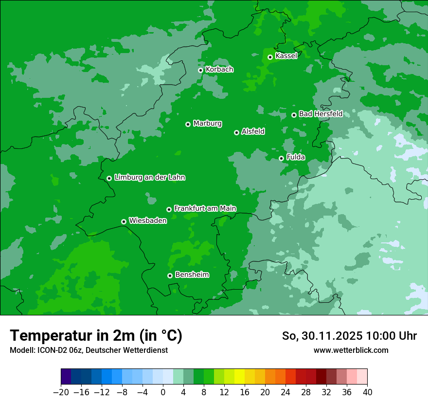 Modellkarten Temperatur