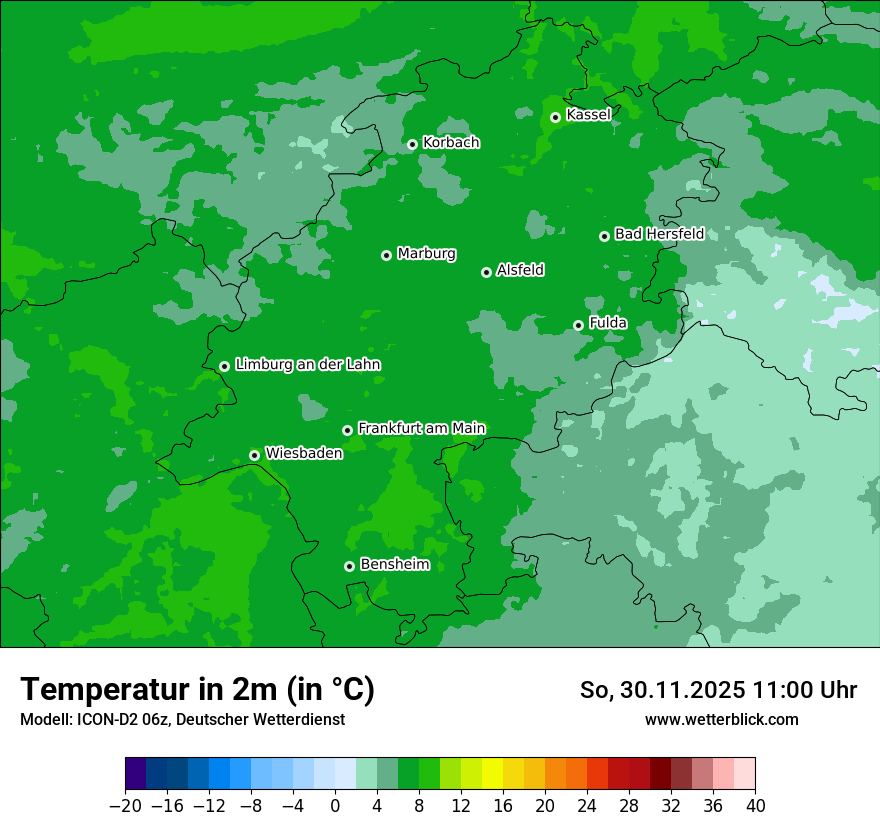 Modellkarten Temperatur