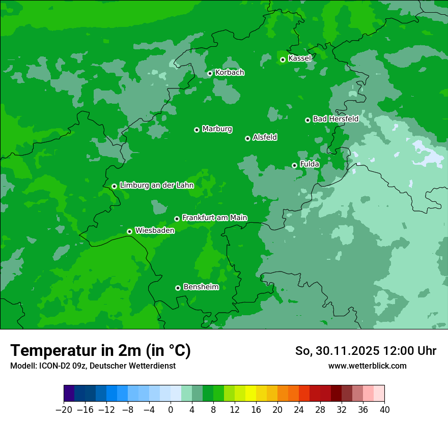 Modellkarten Temperatur