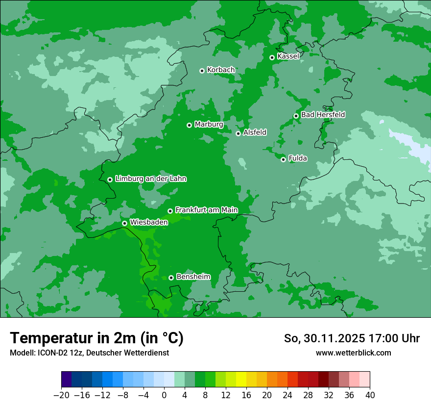 Modellkarten Temperatur