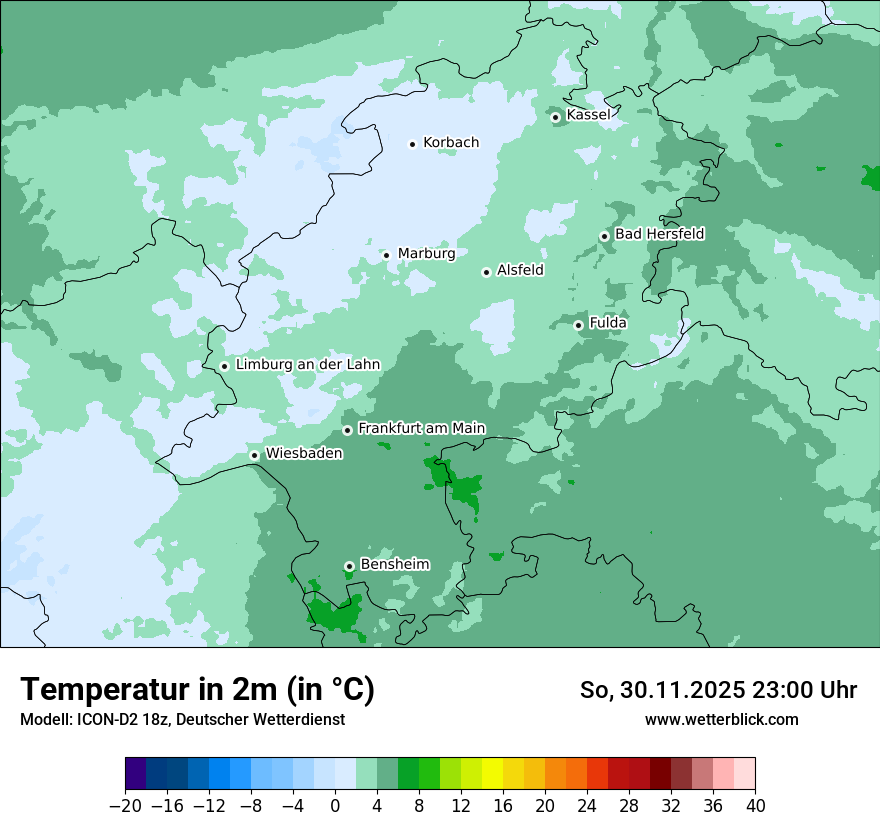 Modellkarten Temperatur