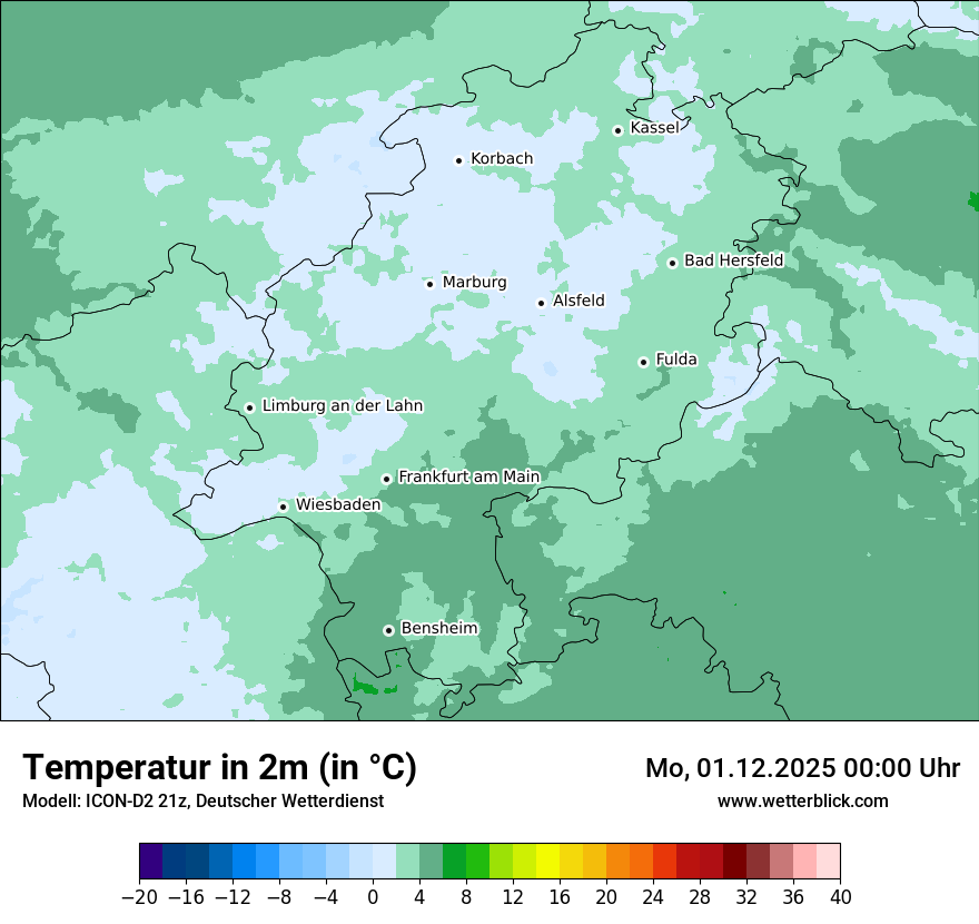 Modellkarten Temperatur