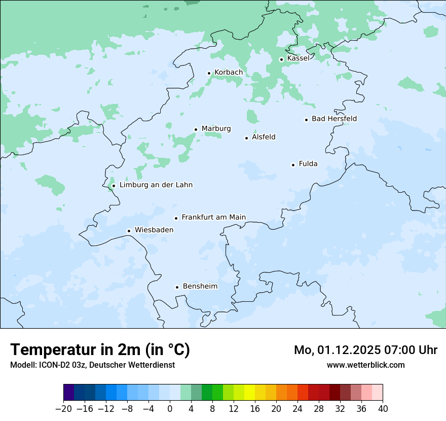 Modellkarten Temperatur