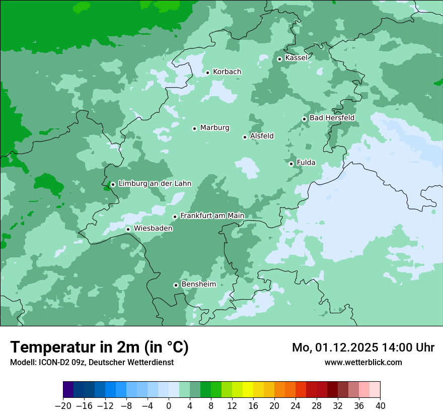 Modellkarten Temperatur