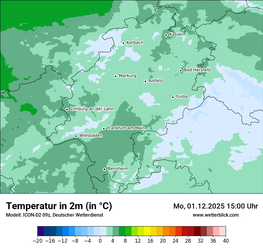 Modellkarten Temperatur