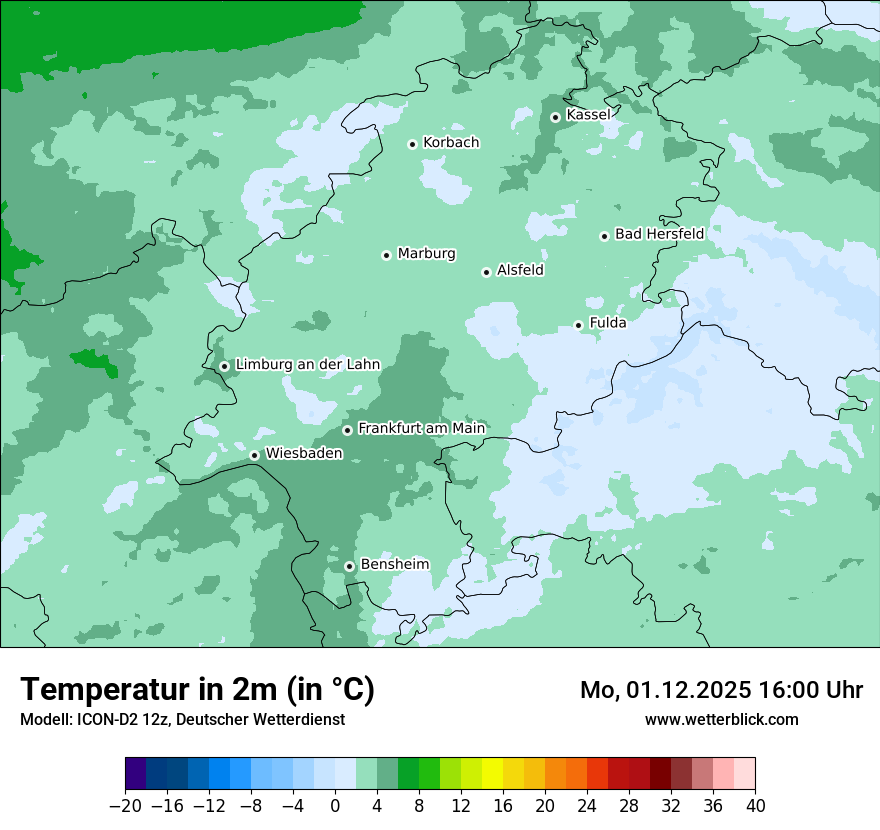 Modellkarten Temperatur