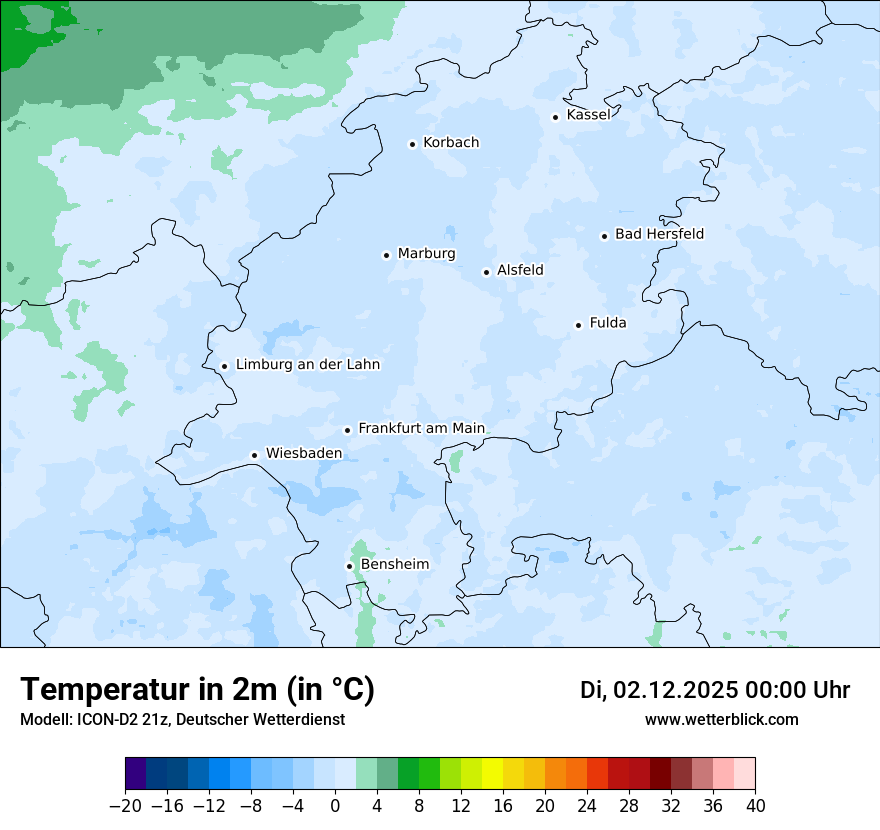 Modellkarten Temperatur