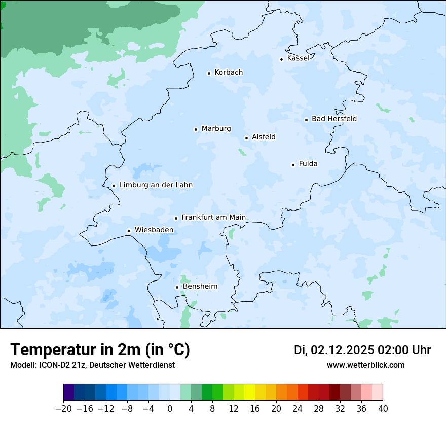 Modellkarten Temperatur