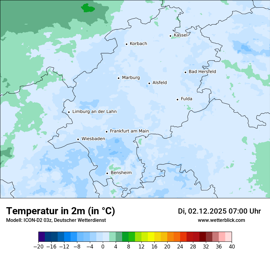 Modellkarten Temperatur