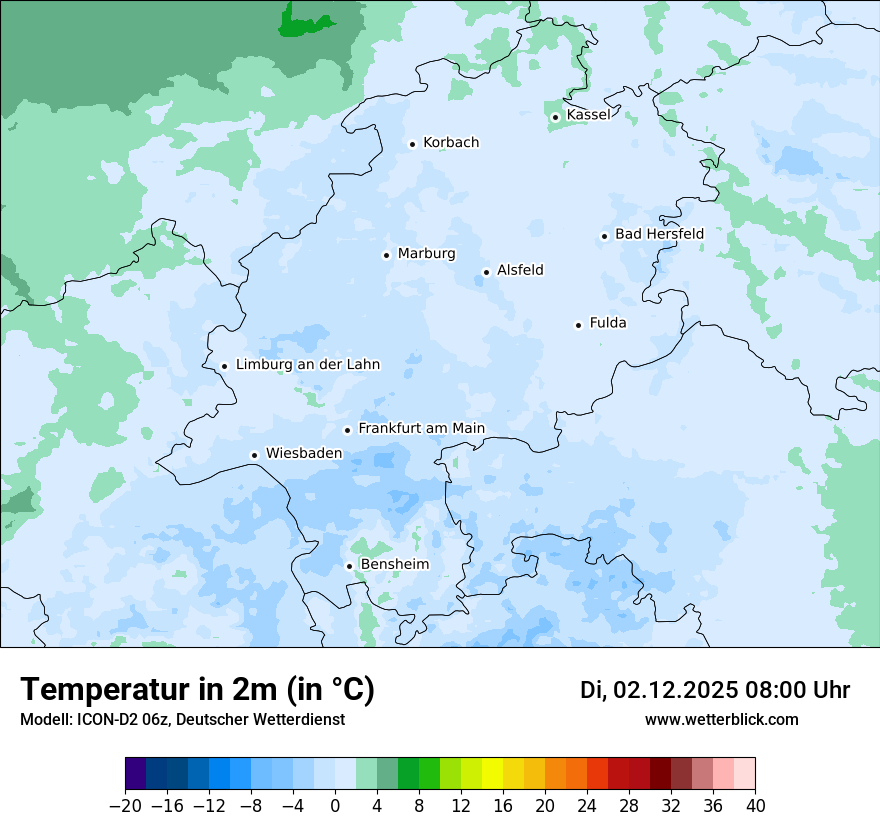 Modellkarten Temperatur