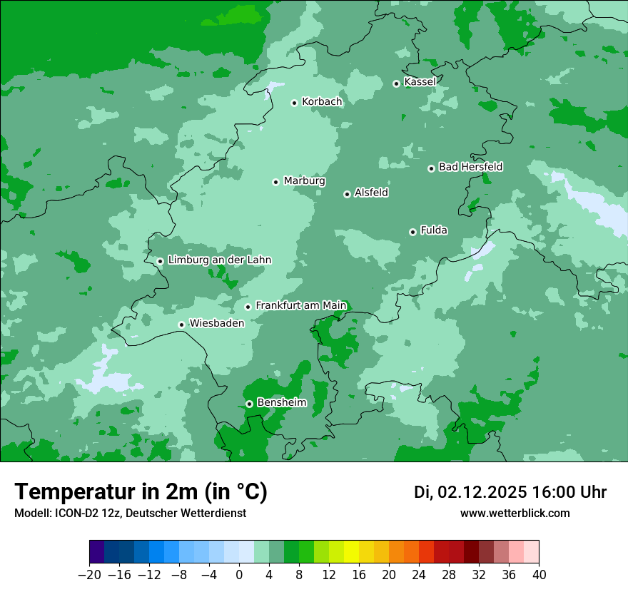 Modellkarten Temperatur