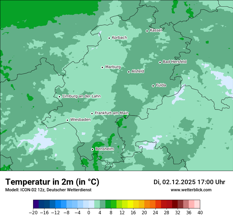 Modellkarten Temperatur