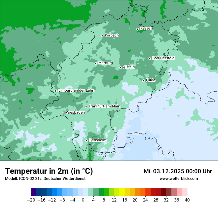 Modellkarten Temperatur