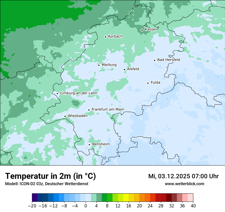 Modellkarten Temperatur
