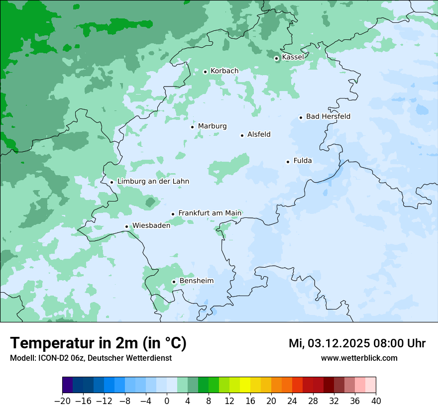 Modellkarten Temperatur