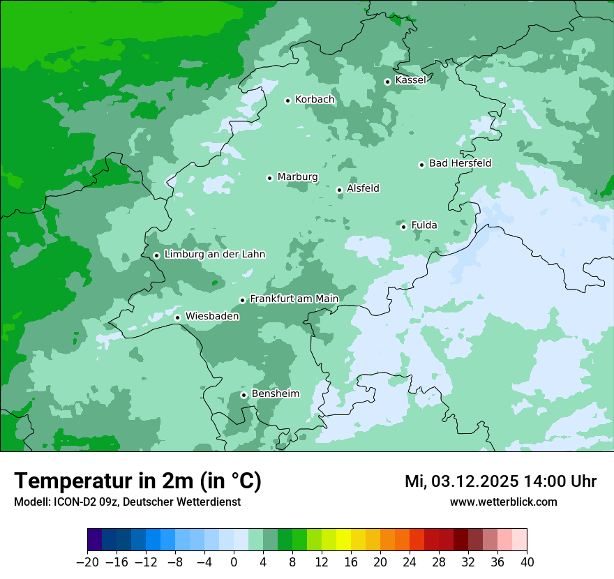 Modellkarten Temperatur