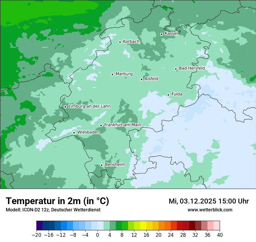 Modellkarten Temperatur
