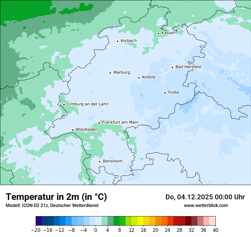 Modellkarten Temperatur