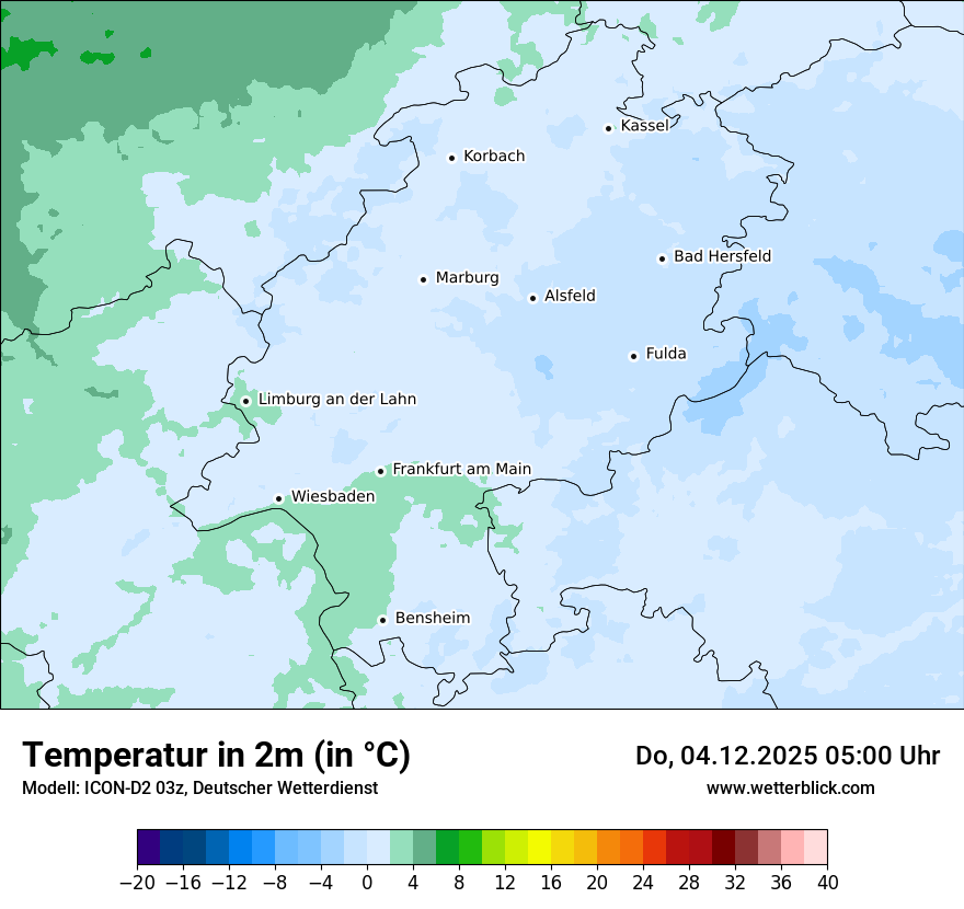 Modellkarten Temperatur