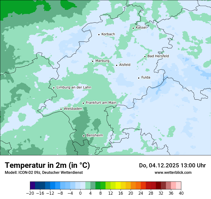 Modellkarten Temperatur