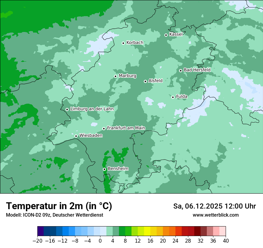 Modellkarten Temperatur