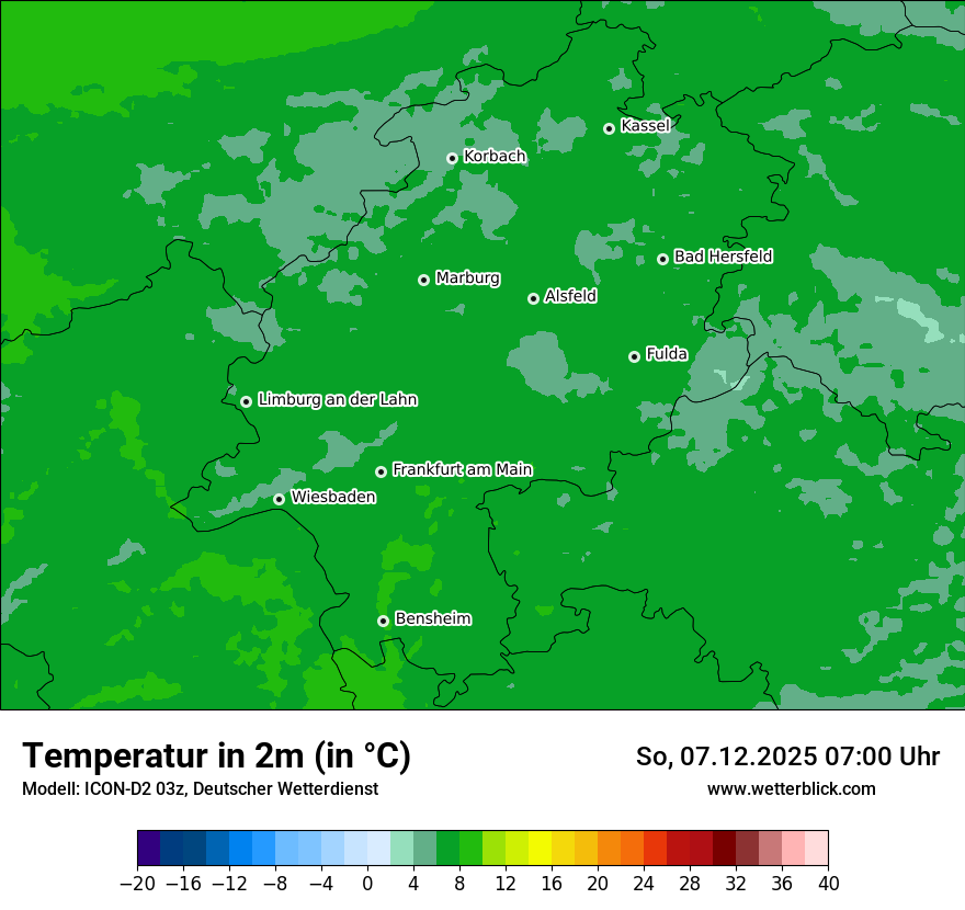 Modellkarten Temperatur