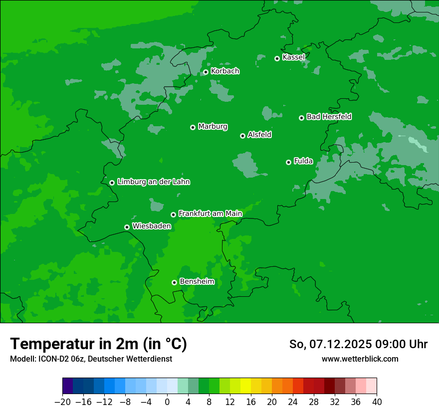 Modellkarten Temperatur