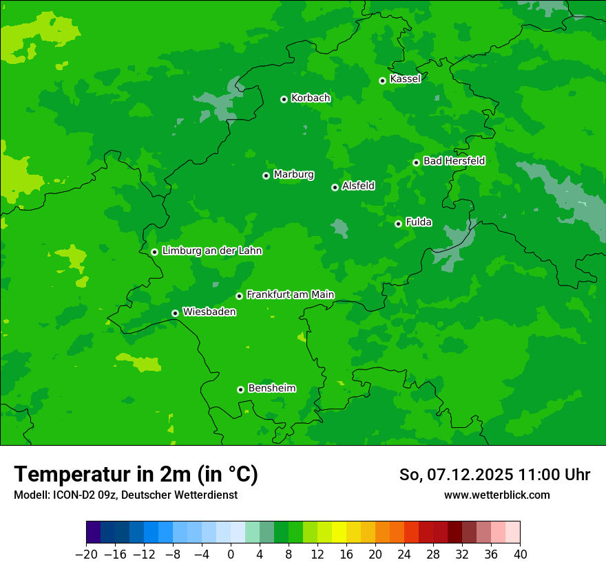 Modellkarten Temperatur