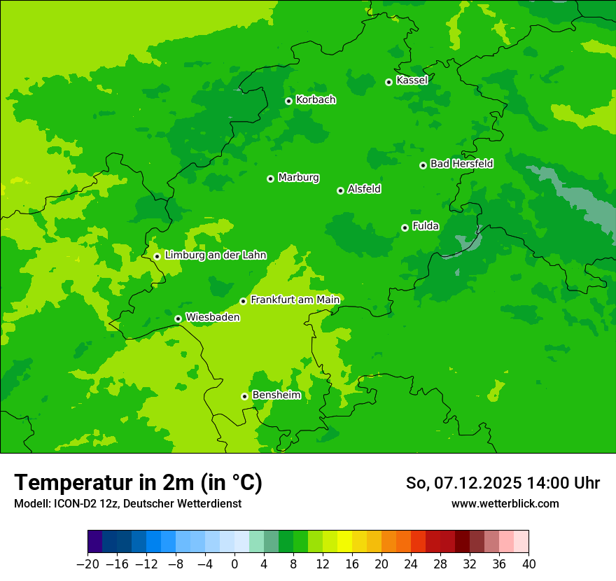 Modellkarten Temperatur