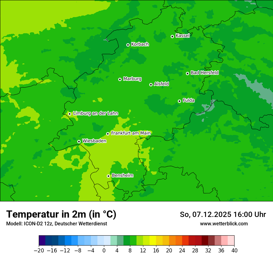 Modellkarten Temperatur