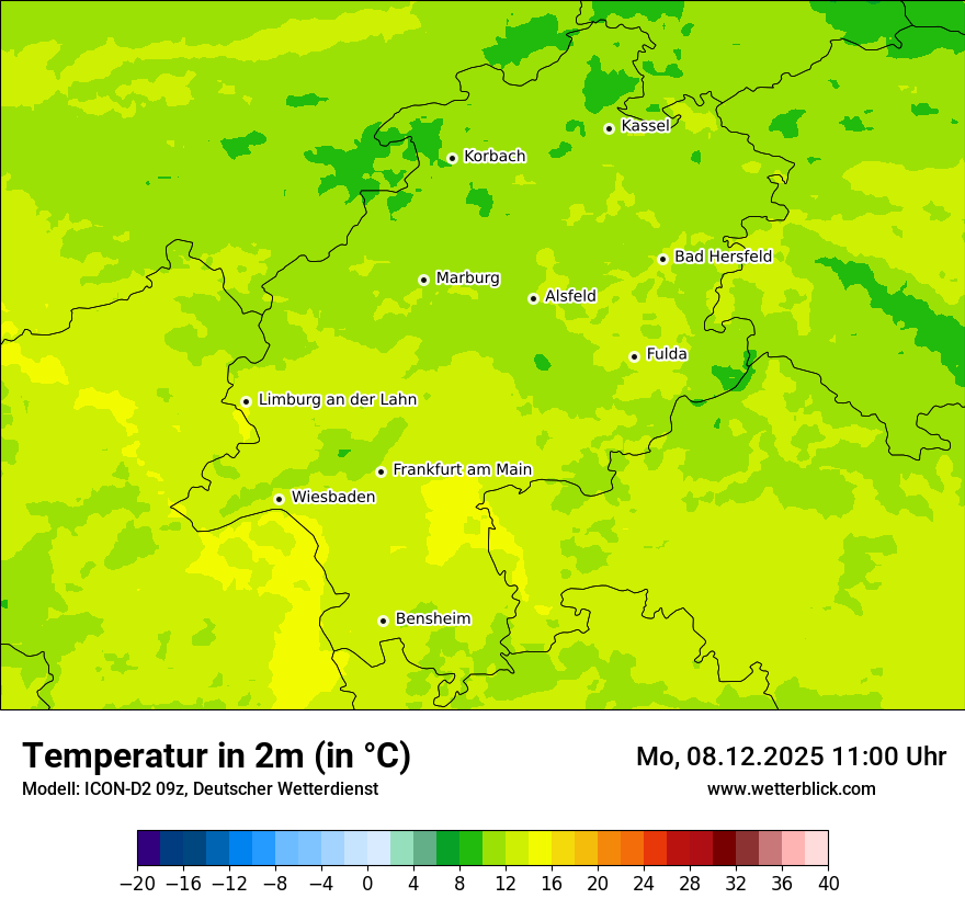 Modellkarten Temperatur