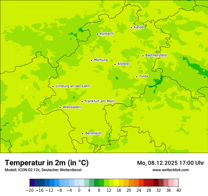 Modellkarten Temperatur