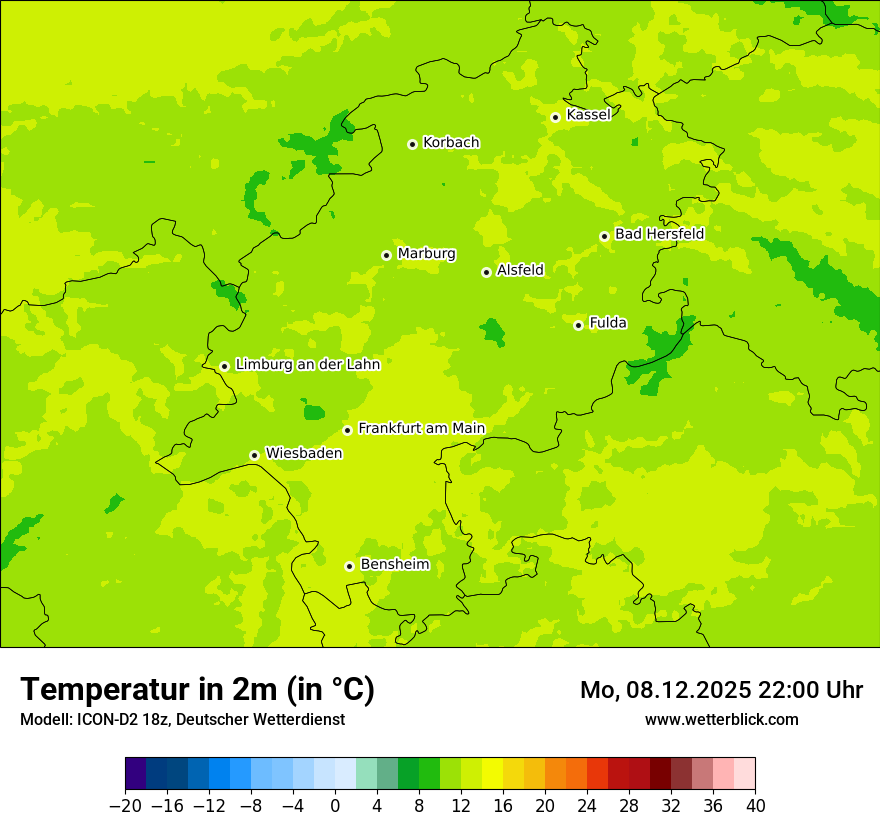 Modellkarten Temperatur