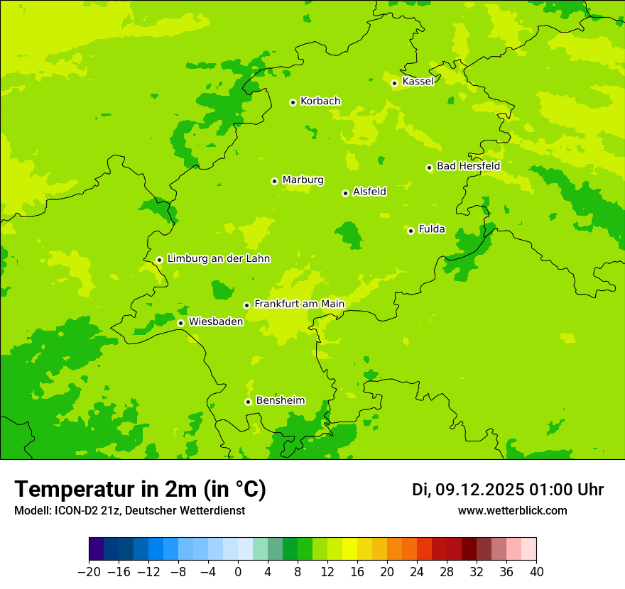 Modellkarten Temperatur