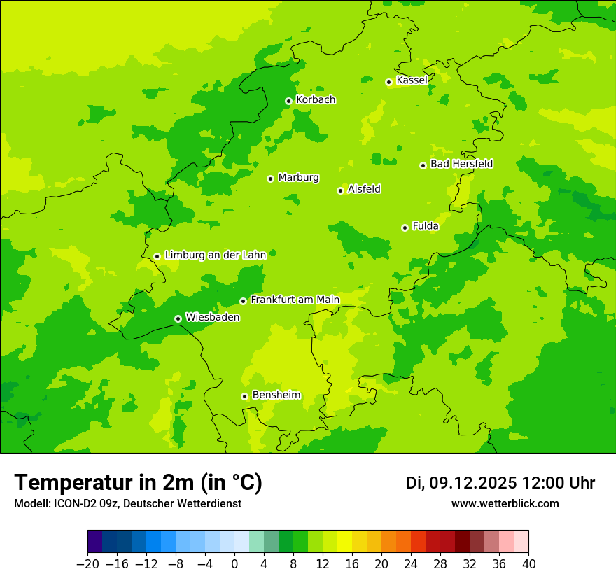 Modellkarten Temperatur